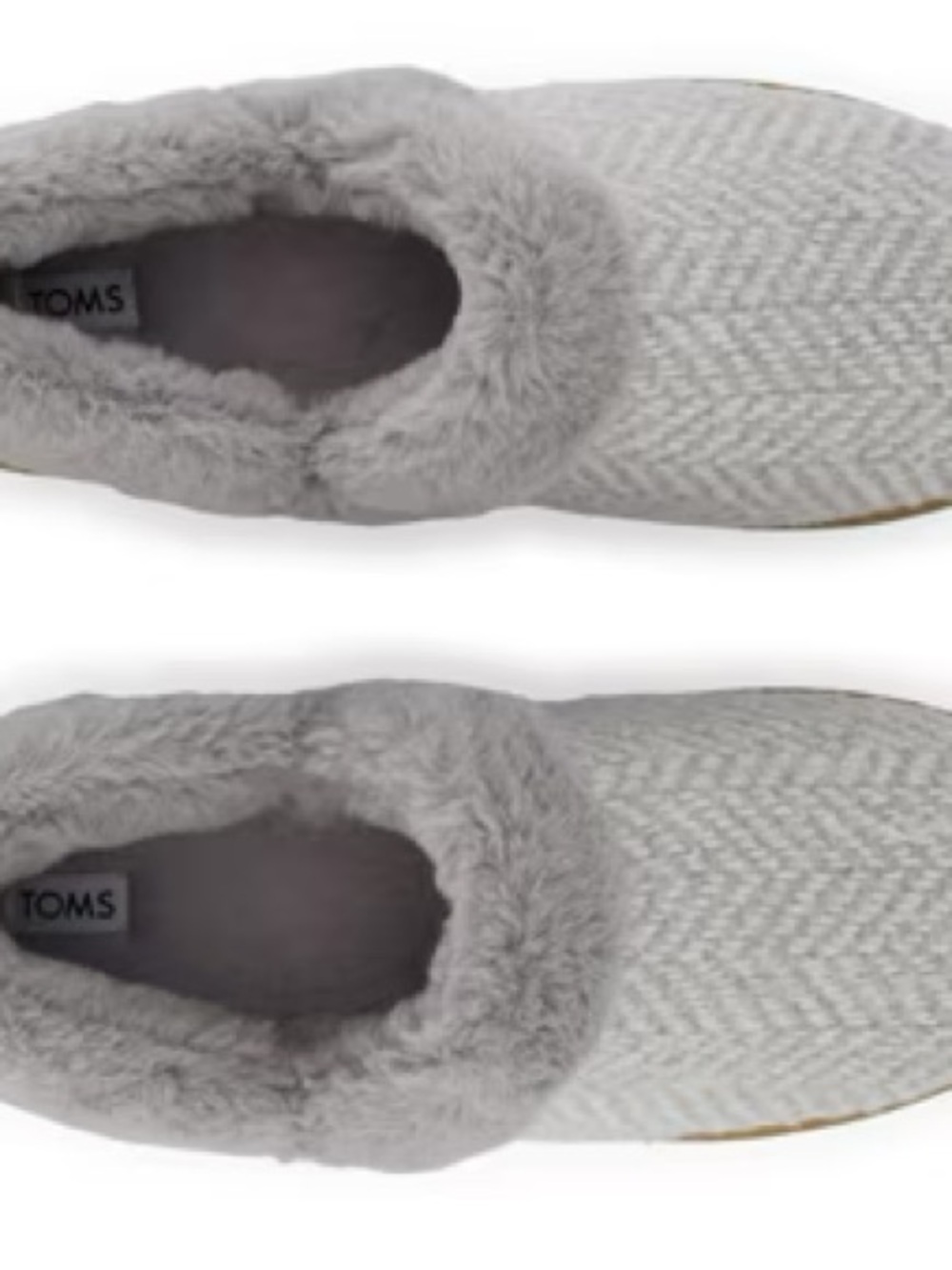 Toms Women's Gray Faux-Fur Cuff Slip-On Slippers - Picture 6 of 10
